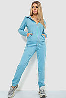 Спорт жіночий костюм з капюшоном на блискавці, колір джинс, 226R1307