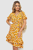 Сукня з квітковим принтом, колір гірчичний, 240R2015-2