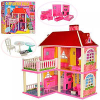 Кукольный домик с мебелью, 2 этажа, Bambi, 25,5*83,5*70 см, 6980
