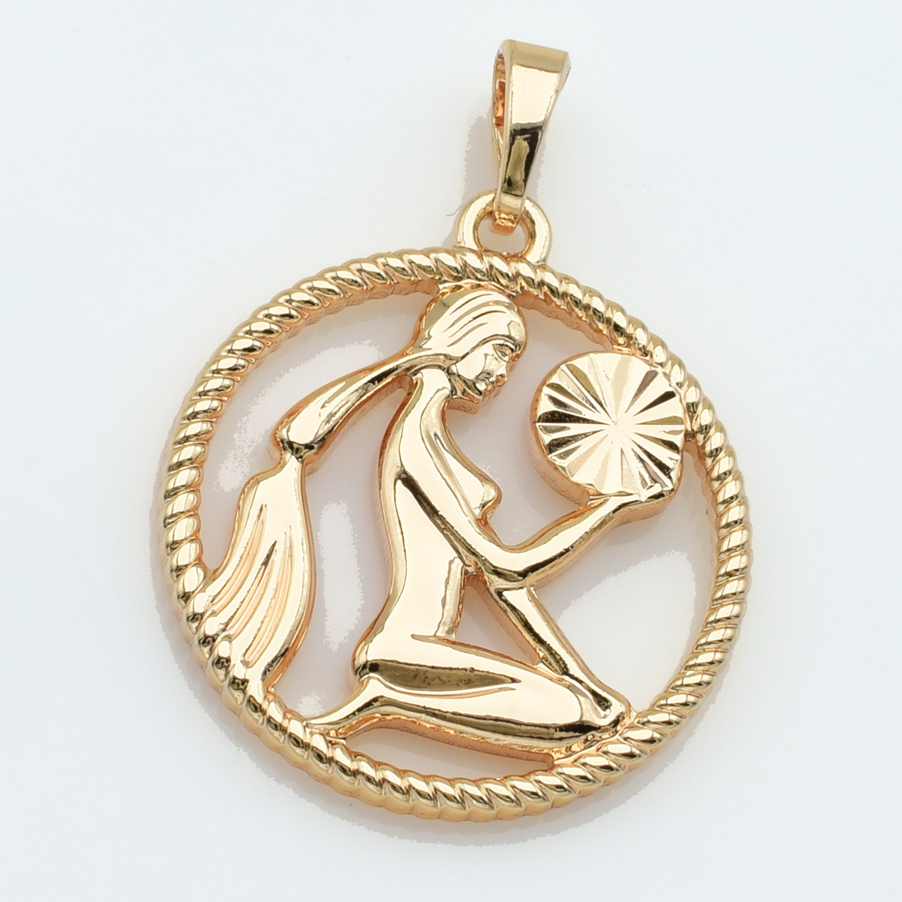 XUPING M&L Кулон Позолота 18к Знак зодіаку Діва, Висота 2.9см, Ширина 2.1см