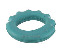 Эспандер-кольцо (бублик), кистевой, средняя нагрузка, с формой для пальцев, разн. цвета голубой
