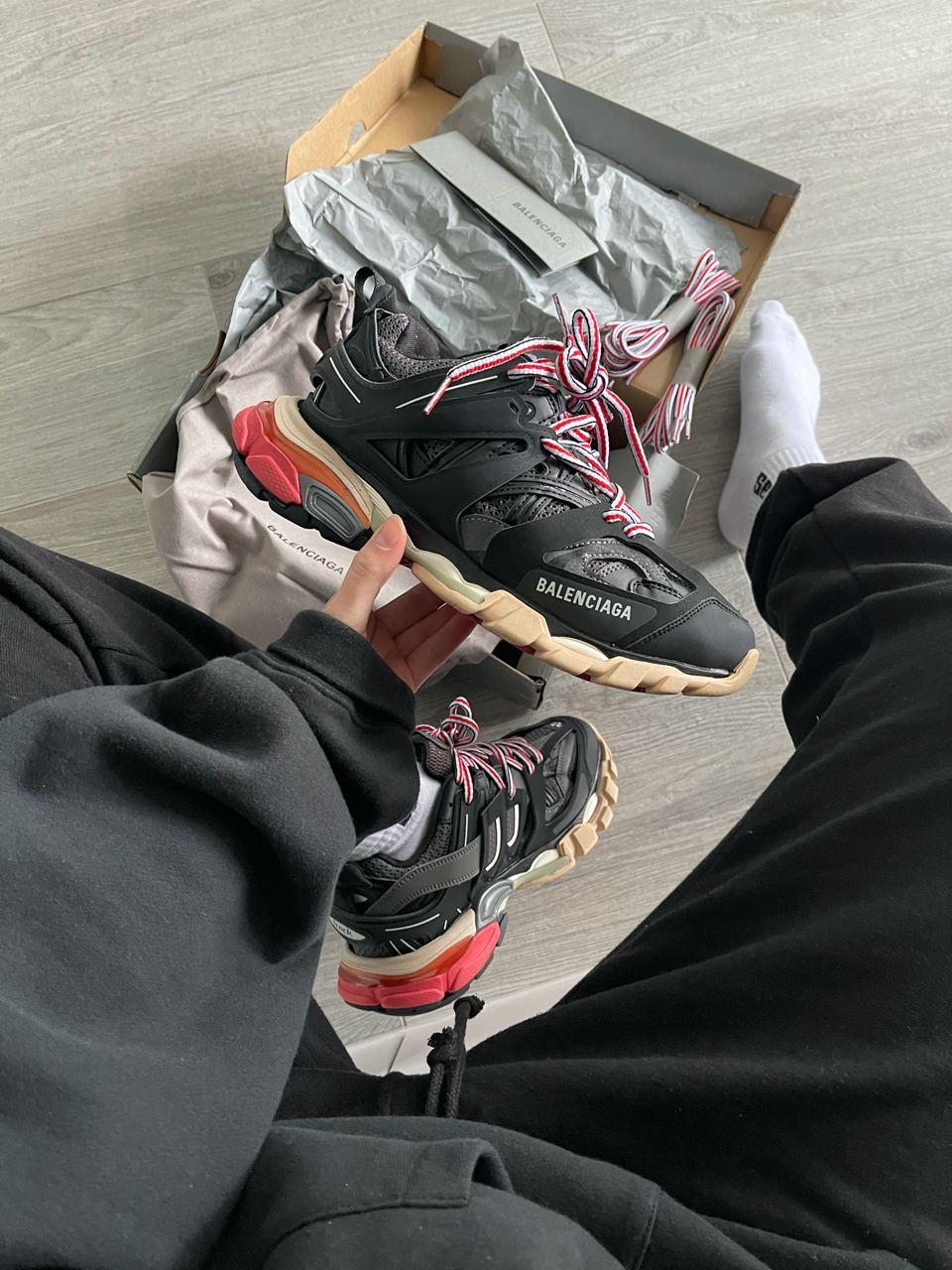 Кросівки чоловічі чорні Balenciaga Track Black Grey Red (15929)