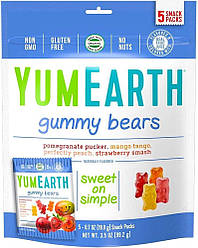 Мармеладні ведмедики асорті YumEarth (Gummy Bears) 5 пачок по 20 г