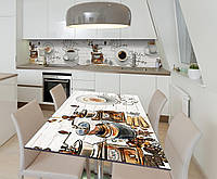 Наклейка 3Д виниловая на стол Zatarga «Кофейная мельница» 600х1200 мм для домов, квартир, сто TS, код: 6444339
