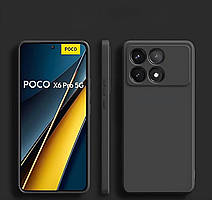 Силіконовий чохол для Poco X6 Pro 5g чорний матовий з мікрофіброю