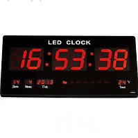 Электронные настенные LED часы с календарем и градусником VST 3615 (36cm*15cm*3cm) Красный свет ld