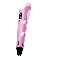 Набор для творчества 3D Ручка для Детей с LCD дисплеем 3D Pen 2 RP 100B Розовая + Пластик в наборе ld