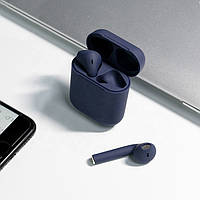 Бездротові сенсорні навушники inPods 12 simple TWS блютуз гарнітура Темно-синій