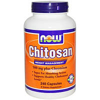 Хитозан NOW Foods Chitosan 500 mg Plus Chromium 240 Caps TS, код: 7518299