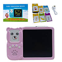 Планшет для рисования LCD Writing Tablet + озвученная азбука Монтессори 112 карточек розовый TS, код: 8388353