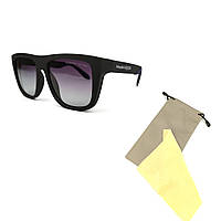 Солнцезащитные очки Rinawale Miami в черной матовой оправе с синей дужкой и черной линзой TS, код: 7416156