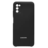 Чехол Silicone Case Samsung Galaxy A03S Black BS, код: 8111705