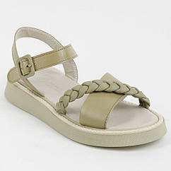 Босоніжки жіночі шкіряні 339906 р.39 (25) Fashion Зелений, 8383164 — 763