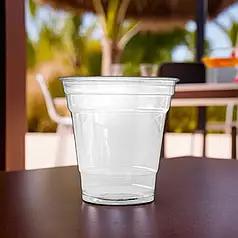 Купольний стакан 300 мл ''P'' пластиковий для коктейлів без кришки прозорий одноразовий 50шт/уп