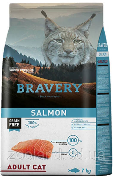 Bravery Salmon Adult Cat, 2 кг