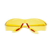 Очки защитные желтые, материал линз поликарбонат, материал заушников поликарбонат, защита от удара INTERTOOL