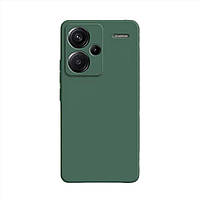 Силіконовий чохол для Xiaomi Redmi Note 13 Pro+ 5g зелений матовий з мікрофіброю