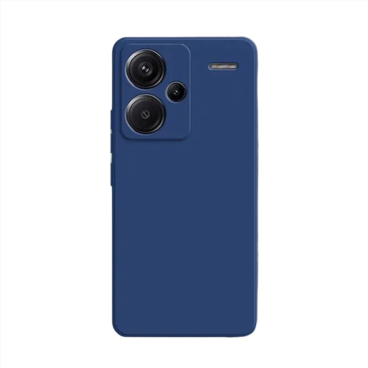 Силіконовий чохол для Xiaomi Redmi Note 13 Pro+ 5g синій матовий з мікрофіброю