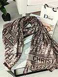 Палантин шарф Christian Dior Жіночий ШАРФ ДИОР світло-коричневий, фото 3