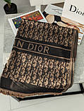 Палантин шарф Christian Dior Жіночий ШАРФ ДІОР темно-коричневий, фото 2
