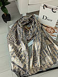 ПАЛАНТИН шарф Christian Dior Жіночий шарф ДИОР сіро-бежевий, фото 3