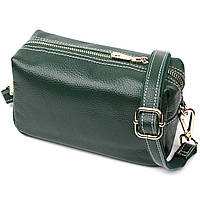 Универсальная сумка для женщин с двумя ремнями из натуральной кожи Vintage 22277 Зеленый BS, код: 8374476
