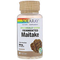 Грибы Майтаке Fermented Maitake Solaray органик ферментированные 500 мг 60 вегетарианских кап HR, код: 7583077