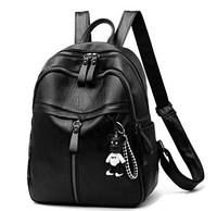 Рюкзак жіночий чорний міський 29,5*25,5 см на блискавці зі штучної шкіри Karman