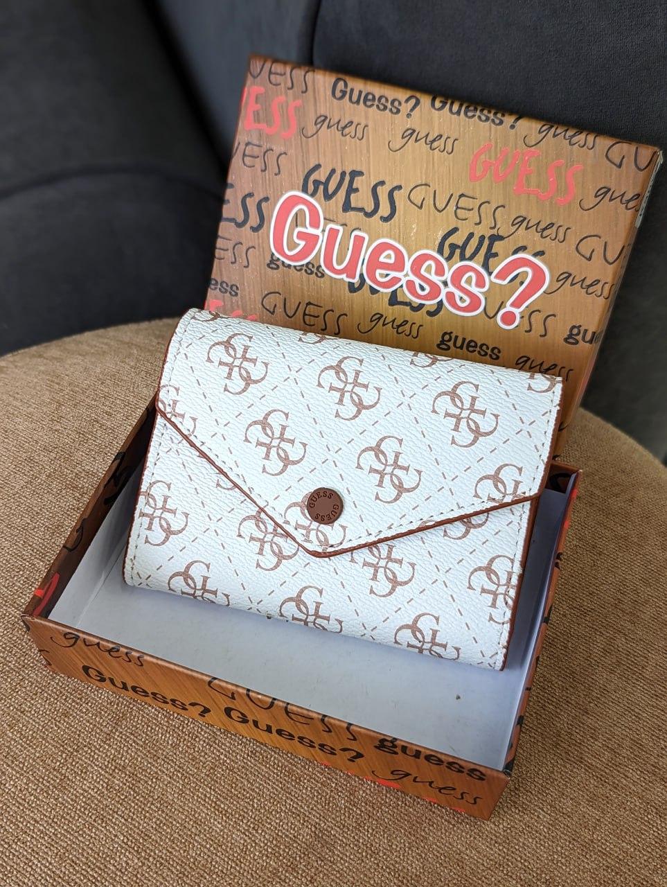 Гаманець Guess жіночий мінікнижка Гаманець Гесс білий