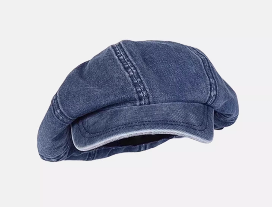 Широкая джинсовая кепка-восьмиклинка Cara Park синяя One size - фото 1 - id-p2147054600