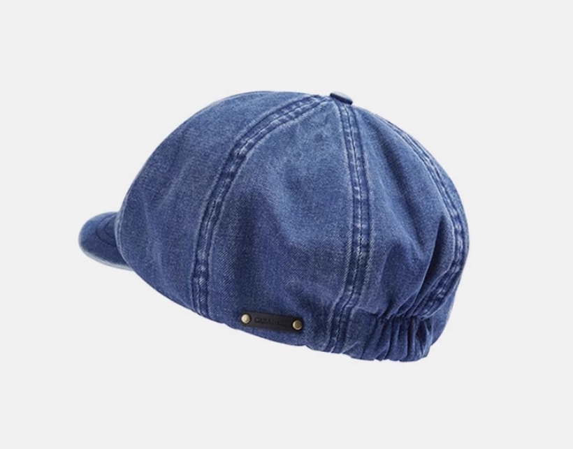 Широкая джинсовая кепка-восьмиклинка Cara Park синяя One size - фото 3 - id-p2147054600