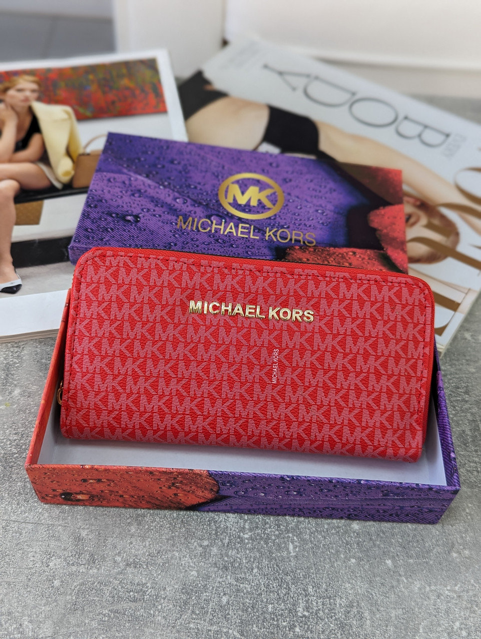 Гаманець Michael Kors великий Майкл Корс жіночий великий червоний
