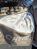 Палантин шарф CHANEL жіночий шарф шанель білий-мокко, фото 3
