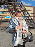 Палантин шарф CHANEL жіночий шарф шанельсірий, фото 3