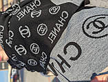 Палантин шарф CHANEL жіночий шарф шанель чорний, фото 2