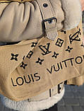 Палантин шарф louis vuitton Луї вітон бежевий, фото 4