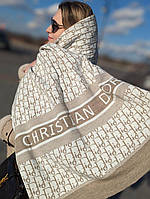 Палантин шарф Christian Dior жіночий шарф білий-моко