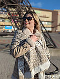 Палантин шарф Christian Dior жіночий шарф білий-моко, фото 2
