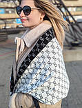 Палантин шарф GUCCI жіночий шарф-гручі чорно-білий, фото 2
