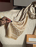 Палантин шарф LOUIS VUITTON Луи Виттон молочний-золотистий, фото 2
