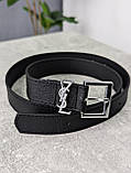 Жіночий ремінь пояс Yves Saint Laurent Лоран чорний вузький, фото 2