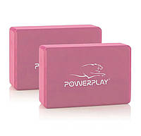 Блок для йоги 2шт PowerPlay 4006 Yoga Brick EVA Рожеві HR, код: 7617024