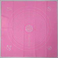 Силиконовый коврик GeN-A14 для раскатки и выпечки теста 70 х 70 см, розовый HR, код: 8248089