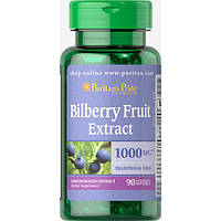 Комплекс для профилактики зрения Puritan's Pride Bilberry 4:1 Extract 1000 mg 90 Softgels HR, код: 7518790