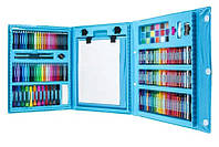 Набір для творчості малювання валізи юного художника Бертик 40х30 см 208 предметів Синій (2 BS, код: 7850604
