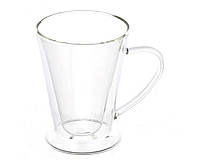 Стеклянный стакан для чая и кофе с двойными стенками и двойным дном А-Плюс 7009 Capuchino 250 ZZ, код: 8262268