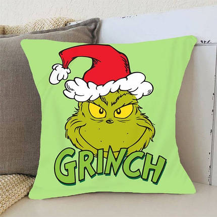 Подушка 3D новорічна Grinch 3177_D 15370 35х35 см ID 4669165, фото 1