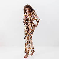 Комплект женский из плюшевого велюра штаны и халат Тигрица 3416_S 15947 S