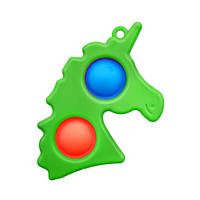 Антистресс Игрушка Trend-Box Симпл Димпл Зеленый Единорог с карабином - 2 пупырки ZZ, код: 6544025