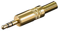 Штекер Goobay FreeEnd-Jack 3.5mm 3pin M конектор під пайку StereoGold золотистий (75.01.1018 HR, код: 7455639